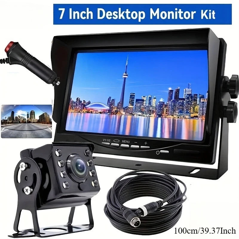 Universal Rearview Camera System for Trucks,  Night Vision Reversing Camera And a 7-Inch Monitor for Parking Assistance