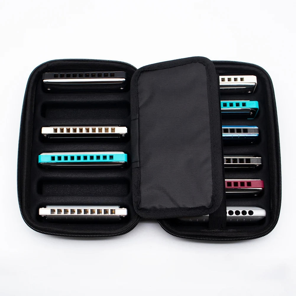 Zipped Harmonica Case for 12 Instruments