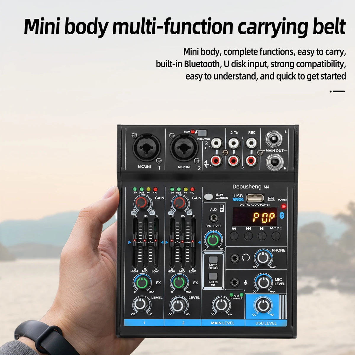 Table de mixage audio USB à quatre canaux M4