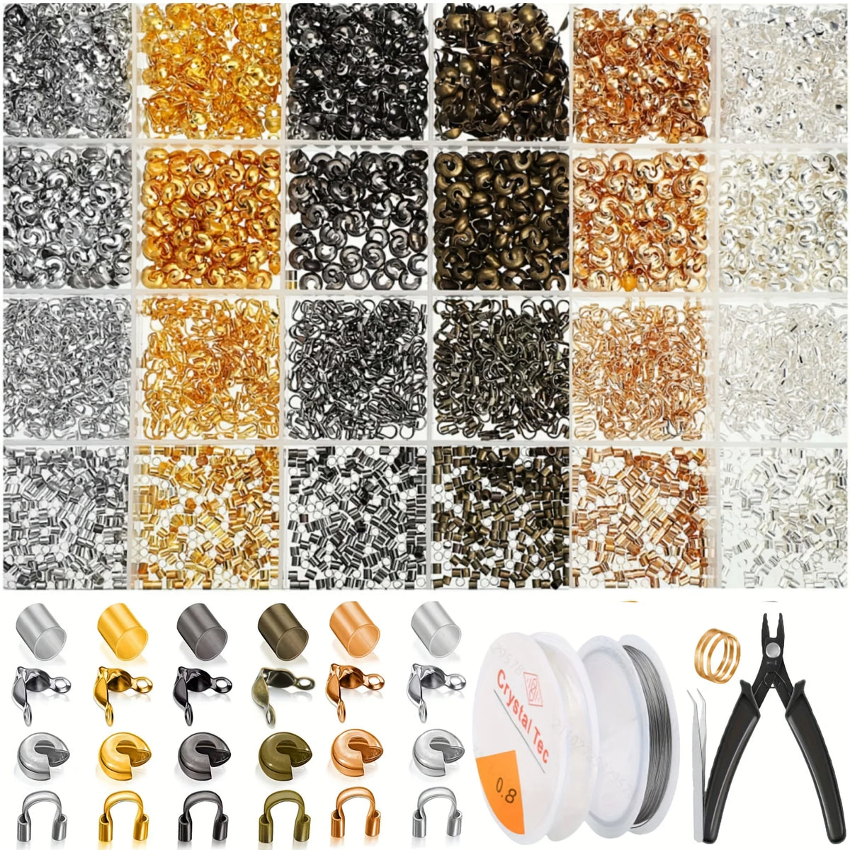 1,800-Piece Jewellery Findings Kit with Tools