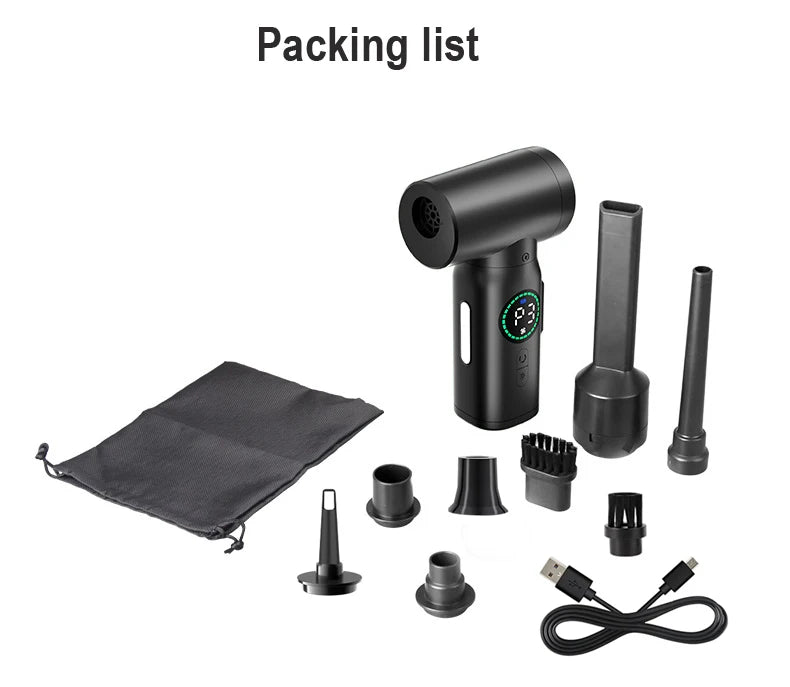 7500mAh Portable Compressed Air Duster Multi Air Blower & Vacuum Cleaner Cordless Duster Blower for Keyboard Computer Cleaning 