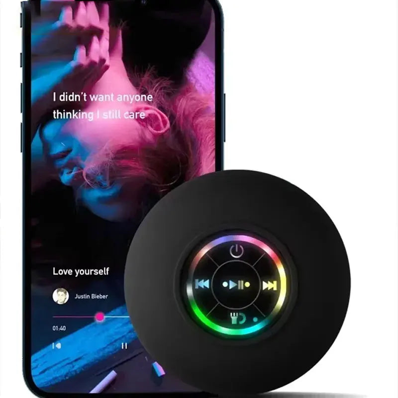 2025 New bathroom waterproof wireless LED suction Cup Mini Bluetooth speaker Portable outdoor sports stereo speakers 