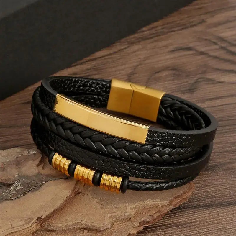 Classic Men's Leather Bracelet New Style Hand-woven Multi-layer Combination Accessory Fashion Man Jewelry Wholesale Dropshipping 