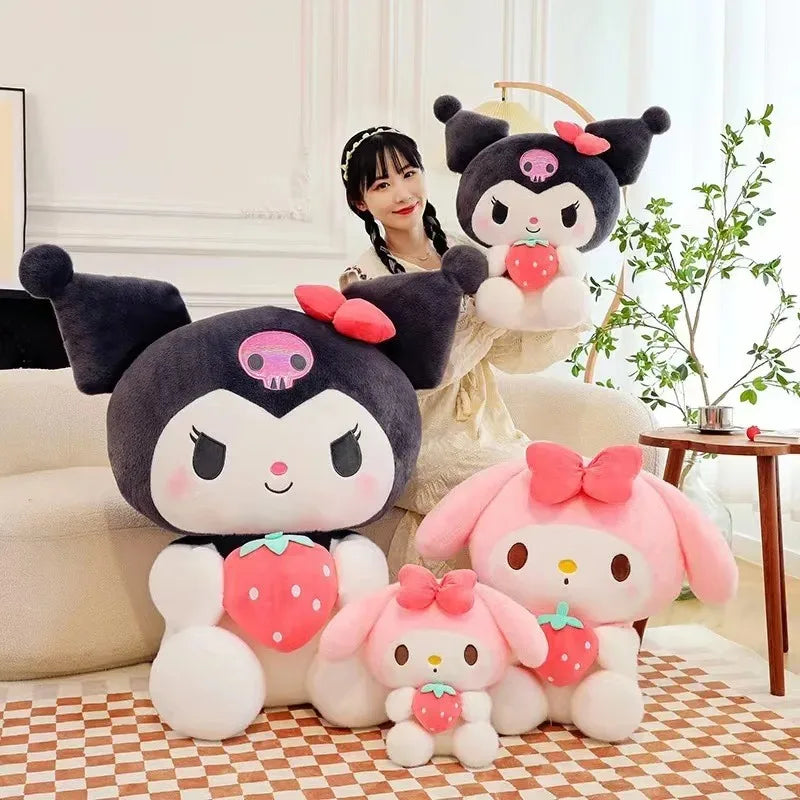 Sanrio Kuromi Plush Pillow – Strawberry Melody Edition