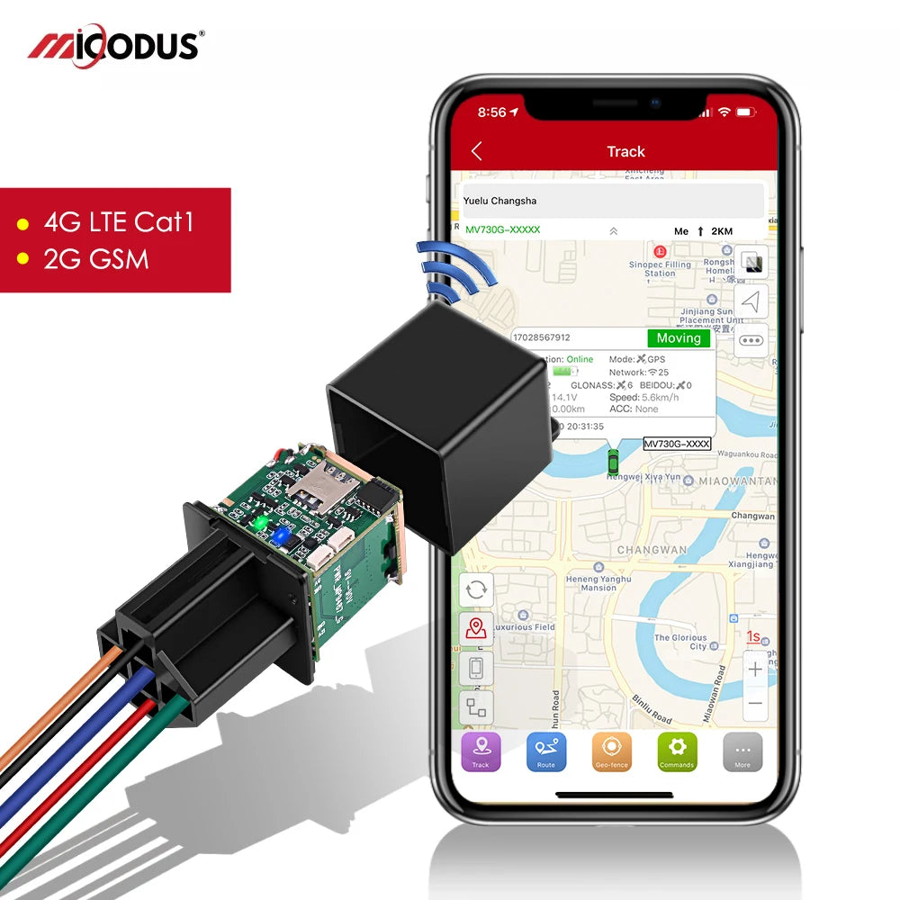 MiCODUS 4G GPS Tracker Auto Sledovací zařízení MV730G Relé GPS Motocykl Řetěz Zastavení Paliv 9-95V Motor Zapnuto Proti krádeži Volná APP