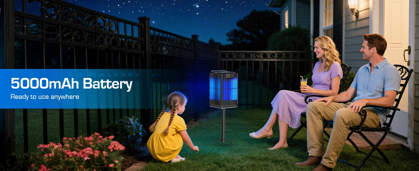 Solar Bug Zapper Outdoor 4200V Mosquito Killer with USB-C Charging