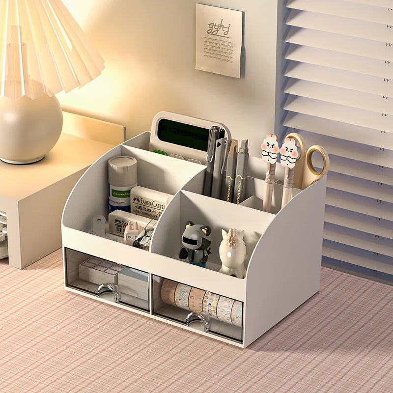 Desktop Organiser with Two Clear Drawers