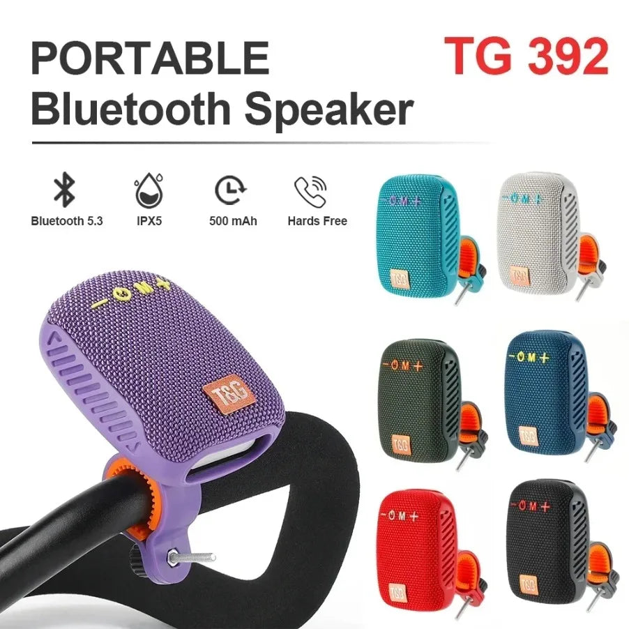 Outdoor Bicycle TG392 Portable Bluetooth Speaker TWS Wireless Mini Bass FM Radio Soundbar Boombox Riding Music Play Loudspeaker 