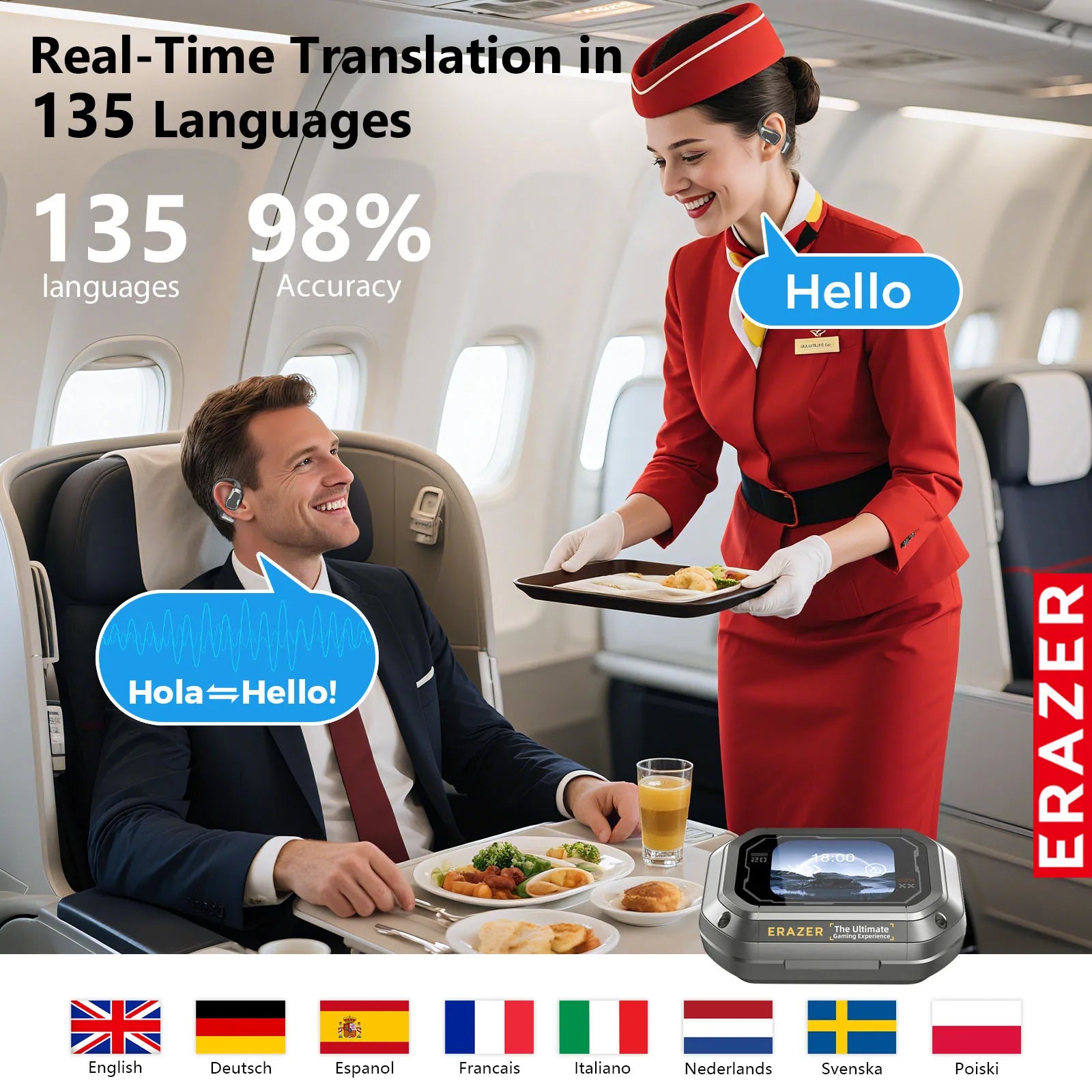 AI Oordopvertaler Erazer XP6 Bluetooth Oordoppen