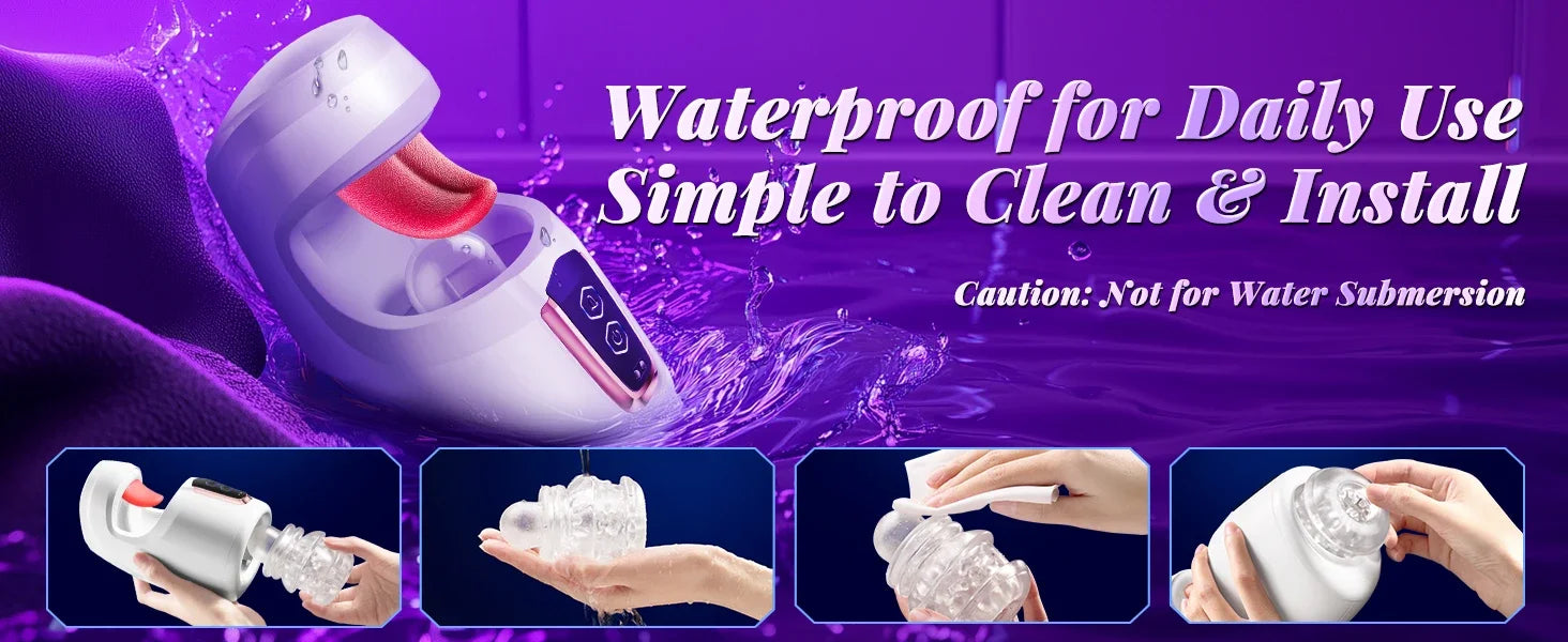 Мастурбатор для чоловіків із язиковим лизанням, режимами руху вперед-назад і лизанням