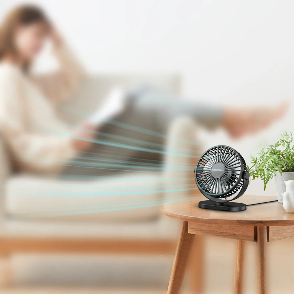 USB Desktop Wall Mounted Mini Fan, 3-Speed Quiet Cooling Fan