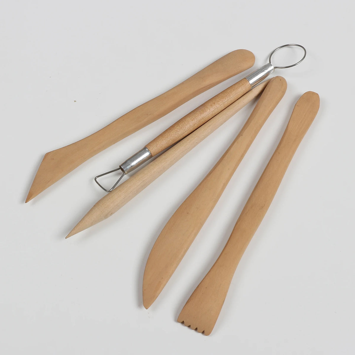 Wood and Metal Pottery Detailing Tools, 8-Piece Set