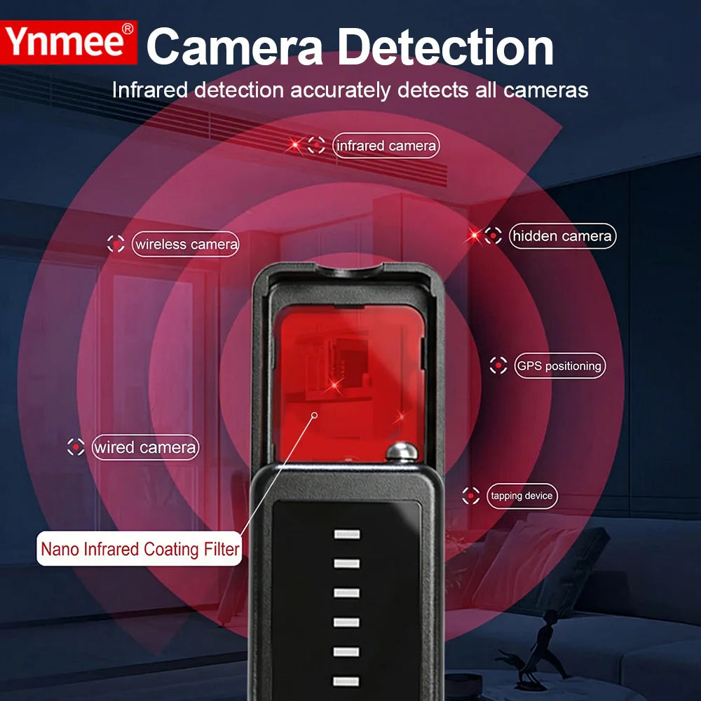 DT01 Hidden Camera Detector Anti Spy Bug RF Signal Scanner GPS Tracker Finder Listening Device Eavesdropping Sweeper for Hotel T
