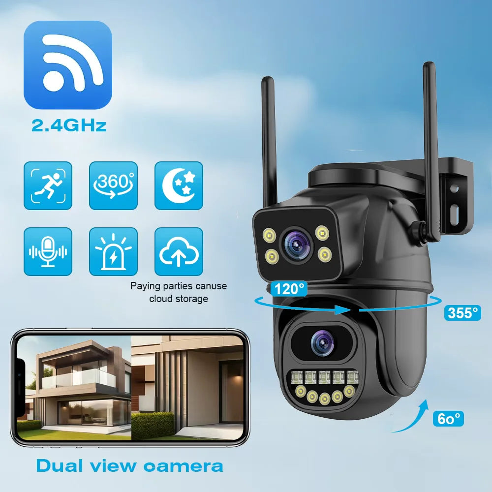 4K 8MP Dual Lens PTZ WiFi Security Camera with AI Tracking