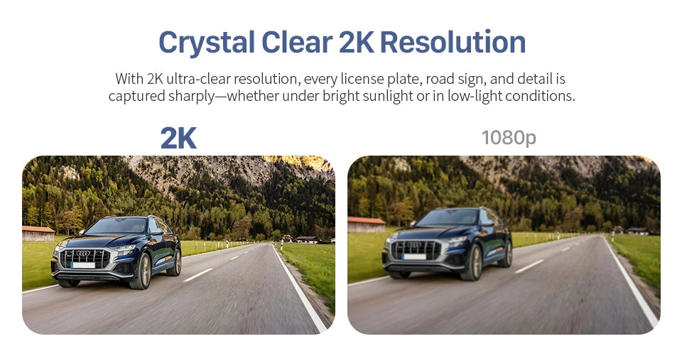 2K Mini Dash Cam with WiFi, Voice Control and Parking Monitor