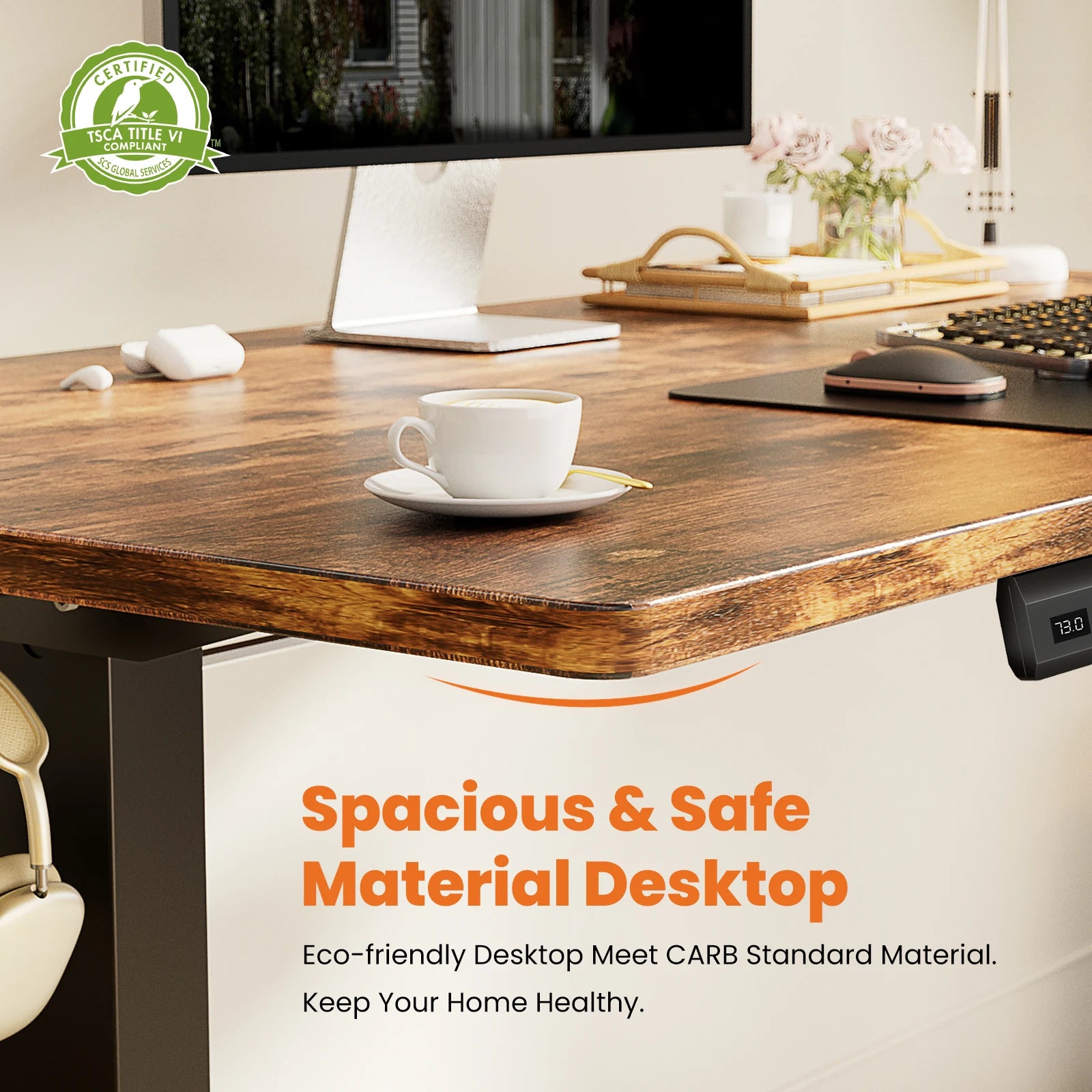 Electric Adjustable Standing Desk with Memory Height Control