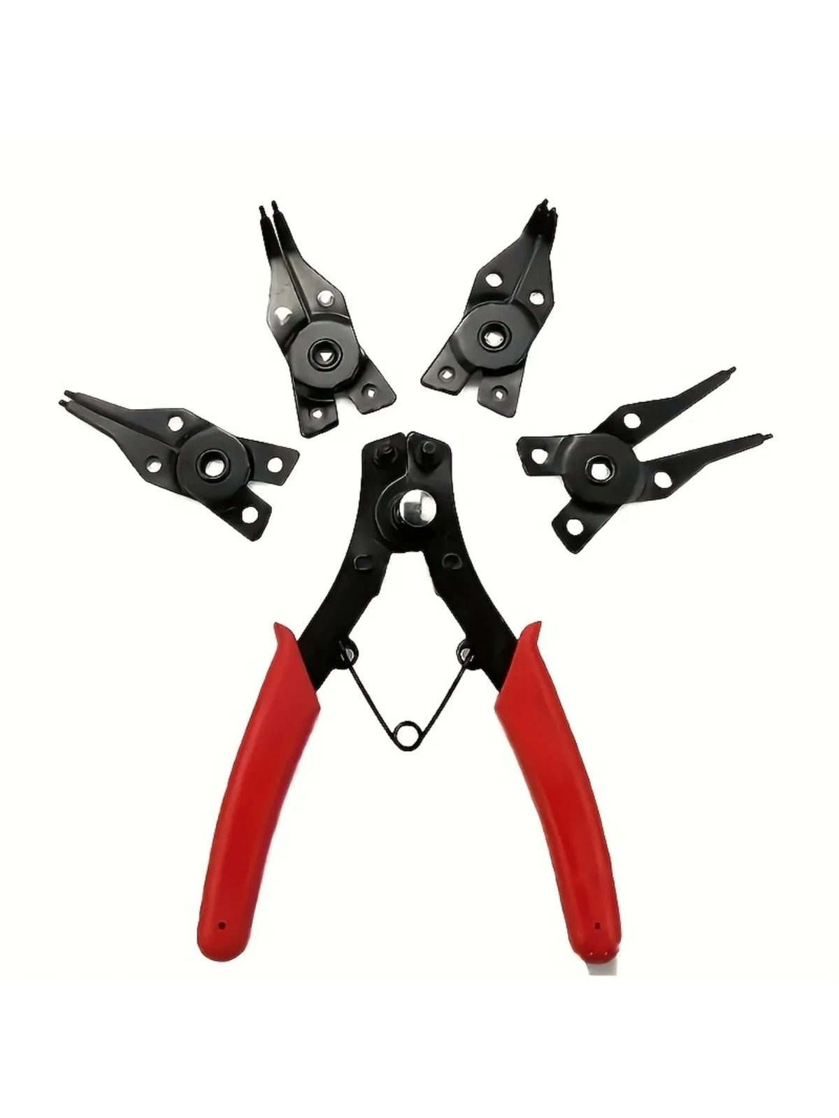 4-In-1 Circlip Pliers Set Snap Ring Pliers Multi Crimp Removable Plier Head Retaining Circlip Pliers Hand Tools Multifunctional
