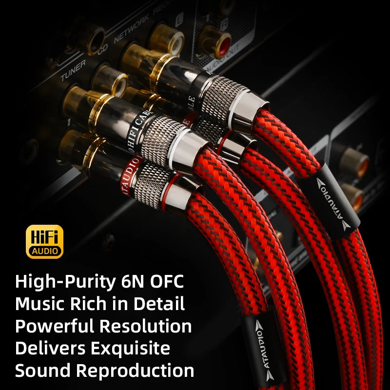 Stereo RCA Audio Cable Pair, 0.5–3 m Options