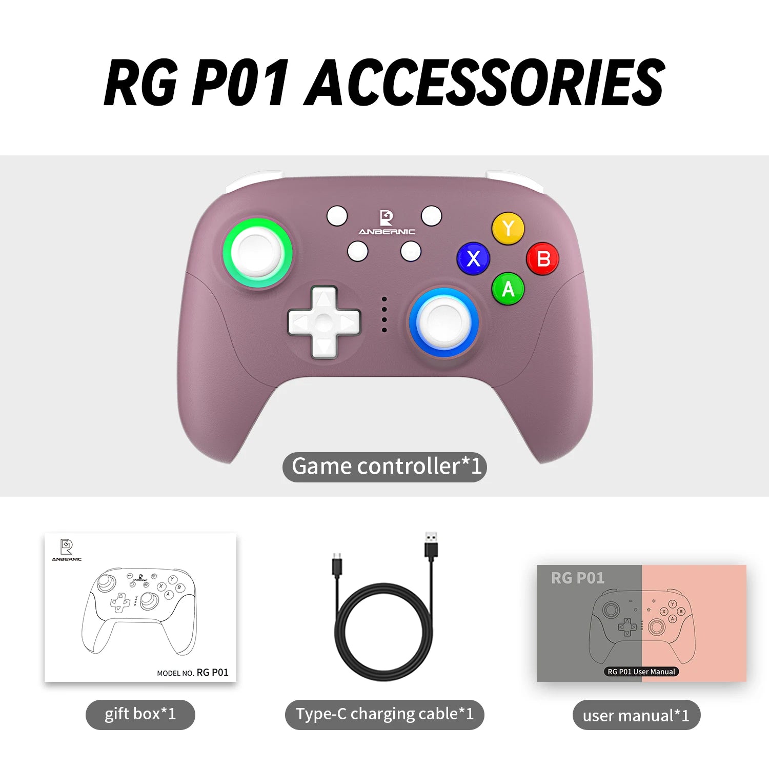 Wireless Gaming Controller with Hall Effect Triggers and Joysticks