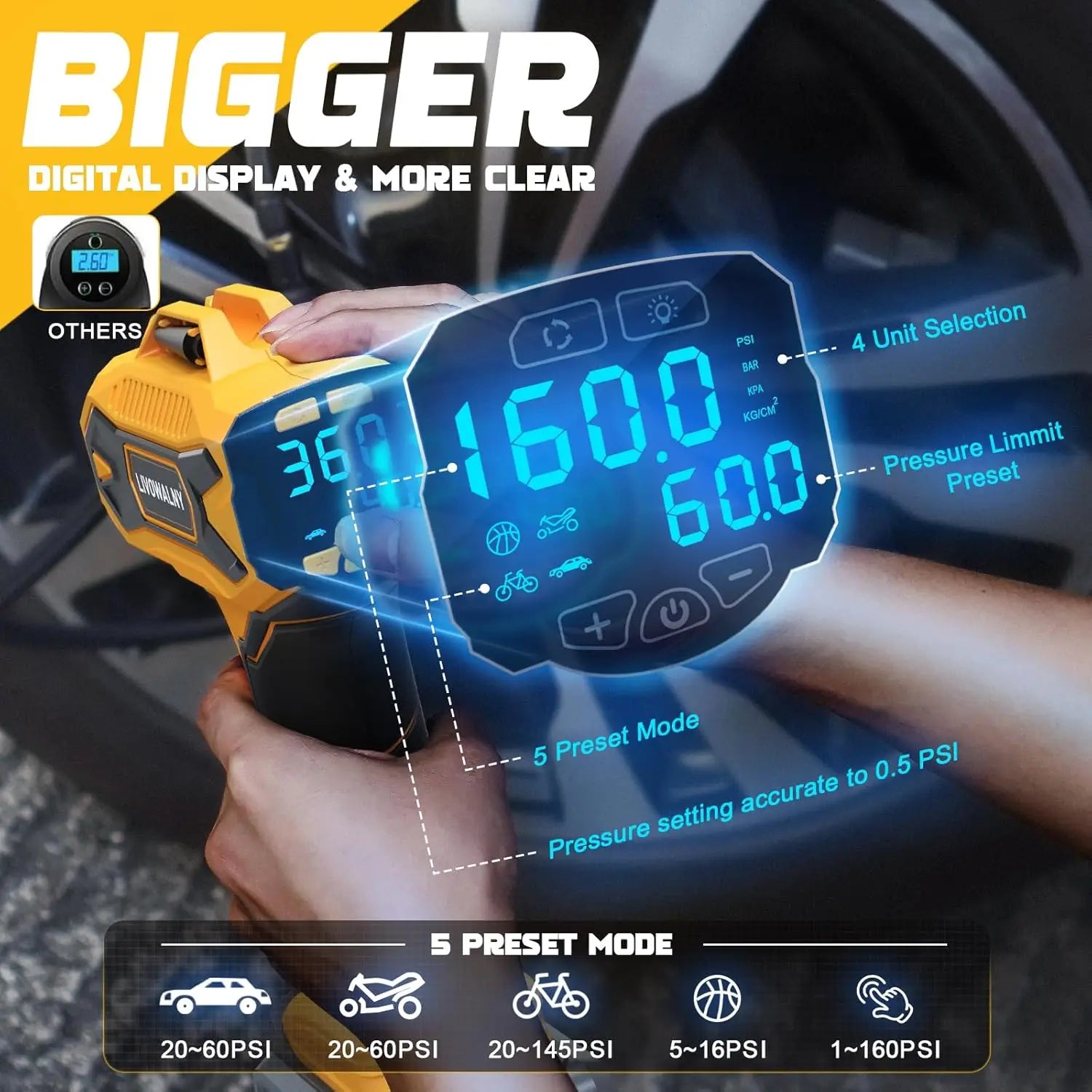 DEWALT 20V MAX Cordless Tire Inflator with LCD Display