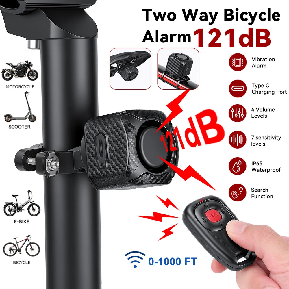 Rechargeable Vibration Bicycle Alarm - Kit Options