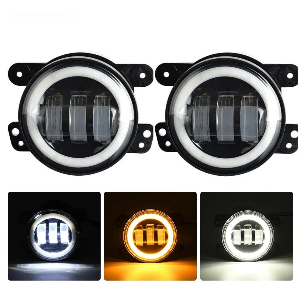 7 Inch LED Headlight Halo Ring with Hi/Lo Beam, Angel Eyes DRL and Amber Turn Signal