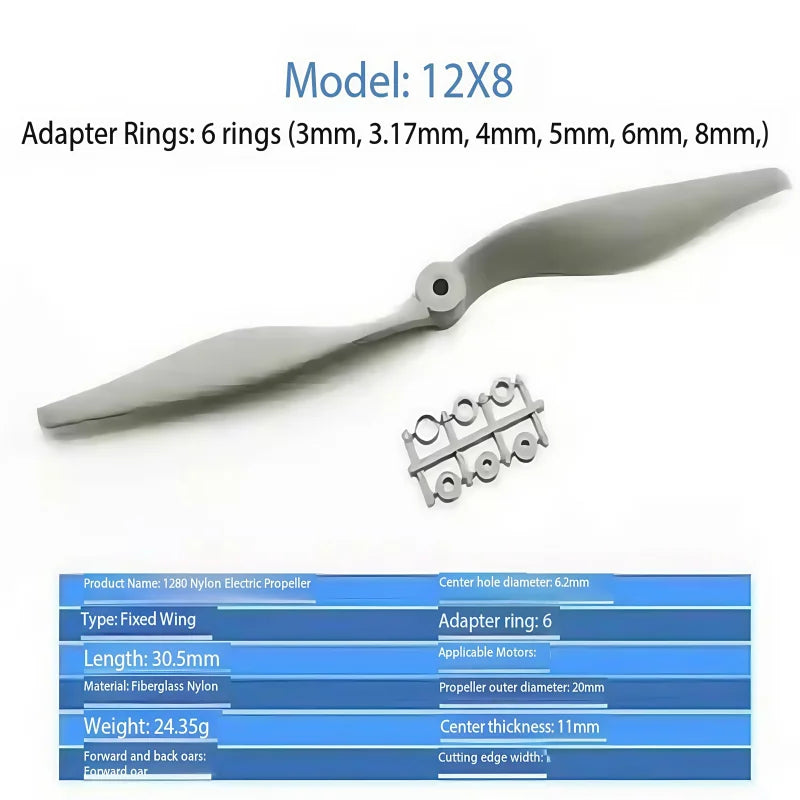 Nylon Propellers for Compatible Fixed-Wing RC Models