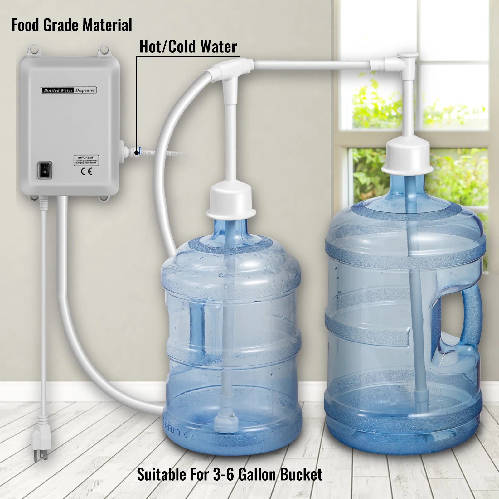 SucceBuy Water Bottle Dispenser Pump System Filter Softener Single/Double Pipe Reverse Osmosis Equipment Refrigerator Ice Maker