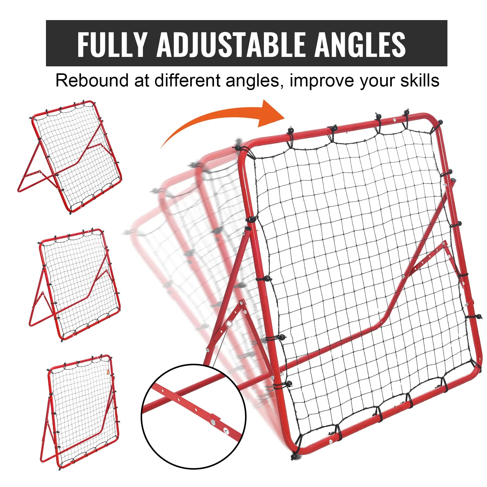 39x39FT Soccer Rebounder Net with Adjustable Angles & Foldable Design