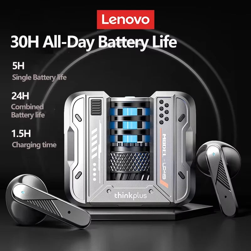 Lenovo LP49 AI Translation Headphones Wireless Bluetooth 5.4 Noise Reduction HD Call Earbuds Office Travel Real Time Translation 