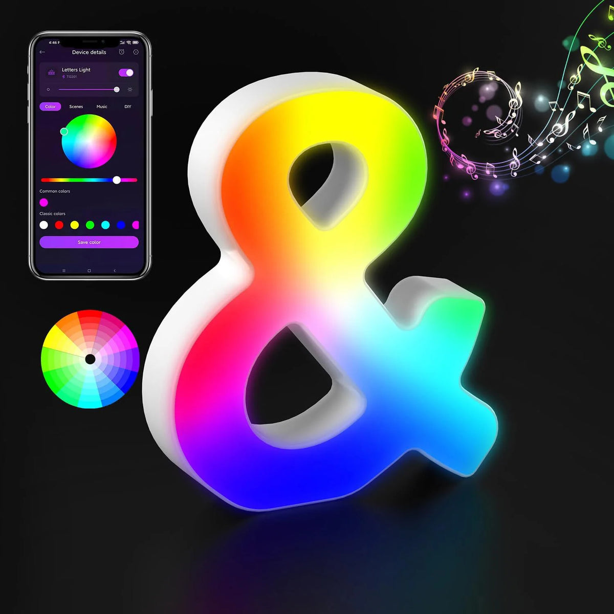 Appstyrt RGB LED-bokstavlampe