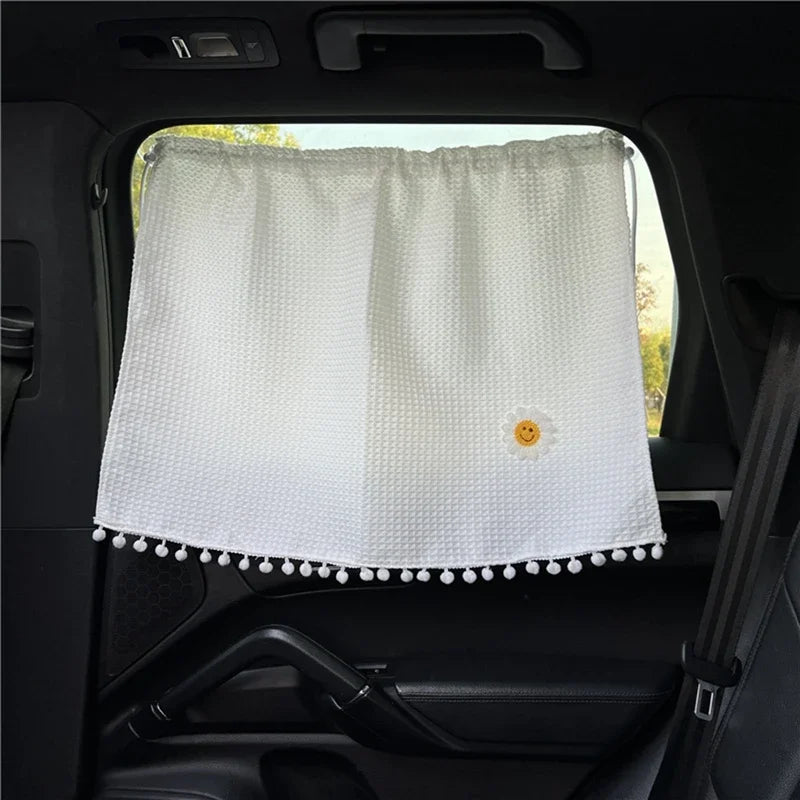 Universal Suction Cup Cartoon Flower Car Window Sunshade