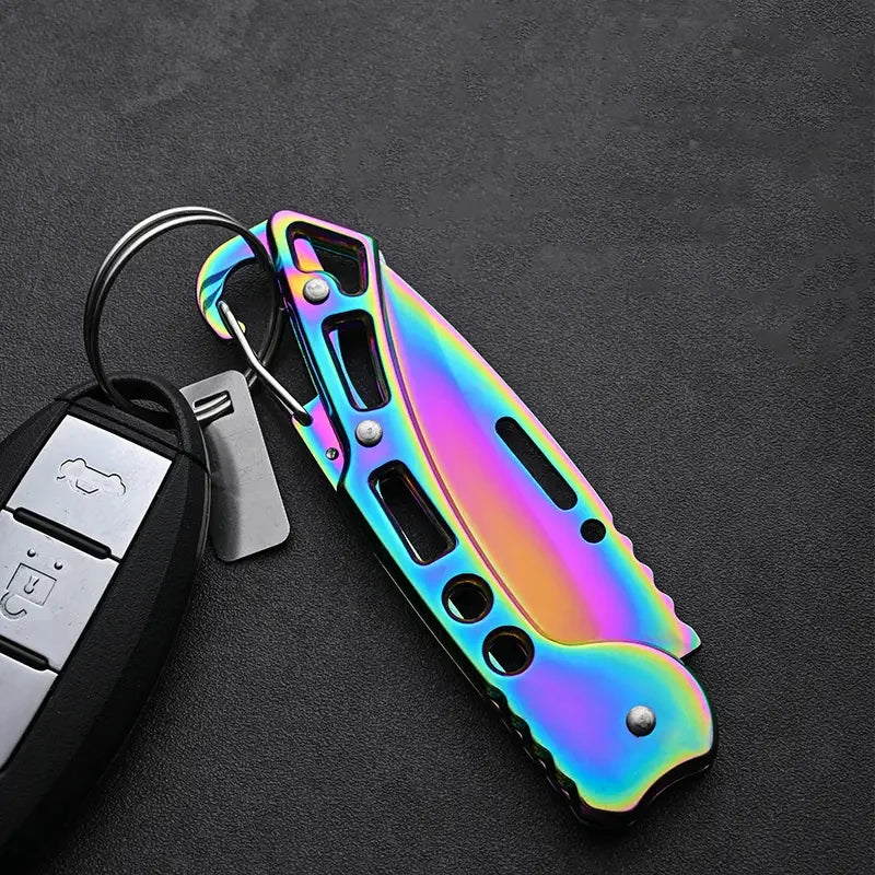 Folding Fruit Knife, Stainless Steel Outdoor Knife with Non-slip Handle for Kitchen Accessories Pocket Knife 