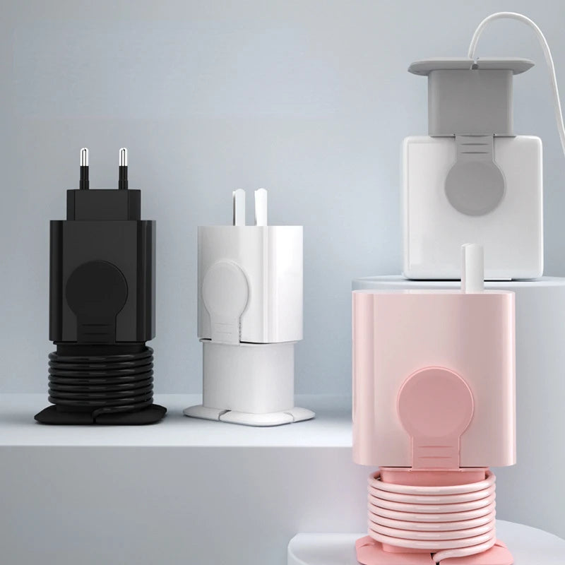 Charger Holder Wire Organizer Mobile Phone USB Data Cable Storage Box Take-up Wire Storage Winder Cable Organizer