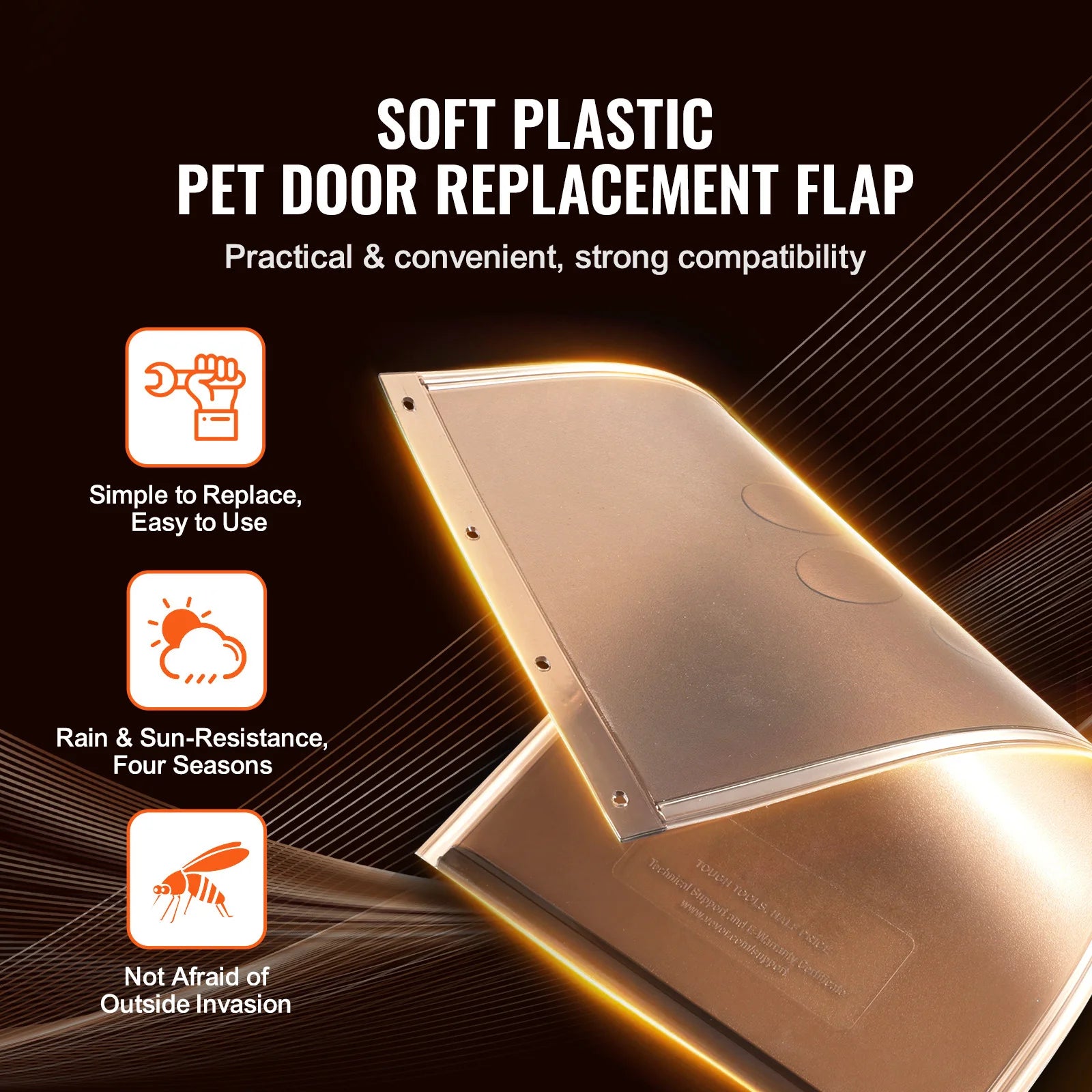 Magnetic Pet Door Replacement Flap Weatherproof PVC Dog Door Insert
