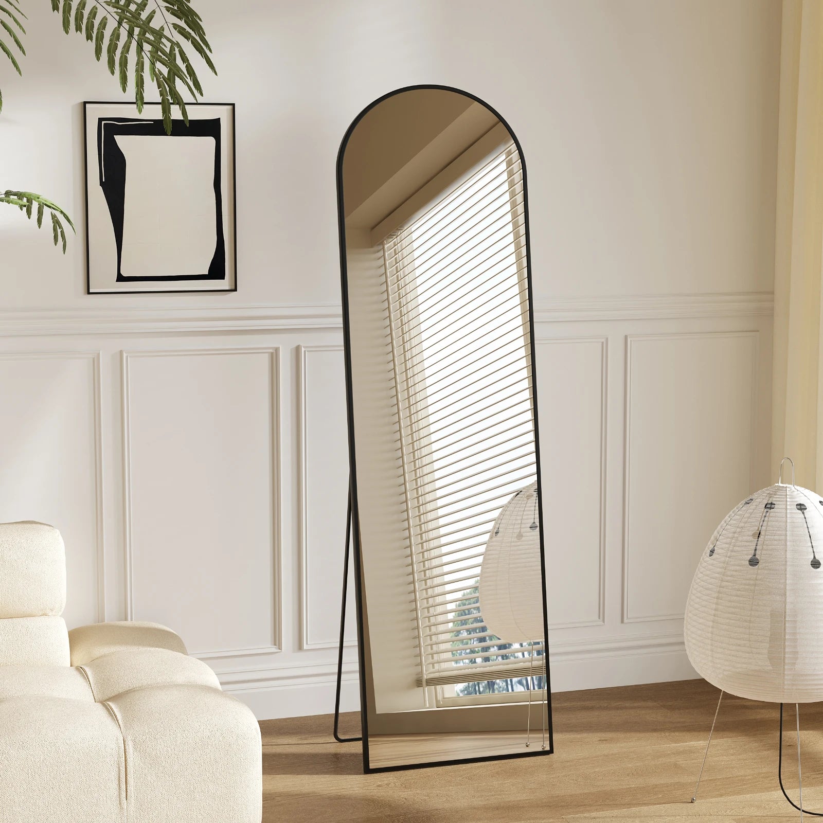 56x15 Full Length Mirror with Stand & Aluminum Frame