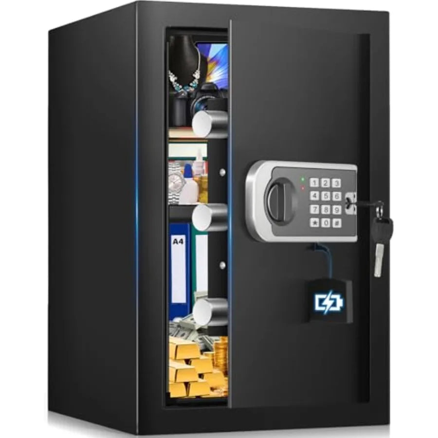 Steel Home Safe with Keypad, Fireproof Bag and Spare Keys