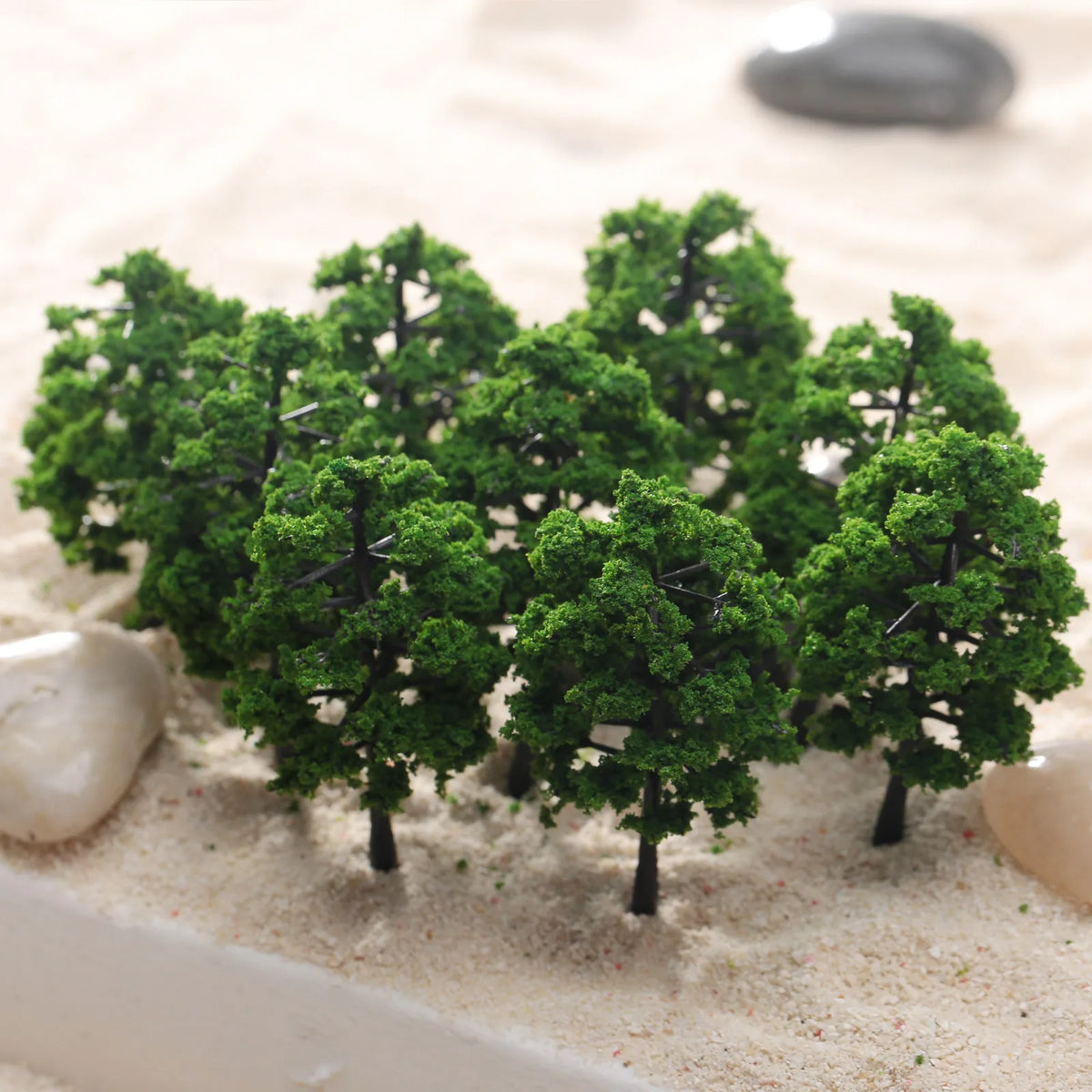 Green Model Landscape Trees, 8 cm, 10 Pack