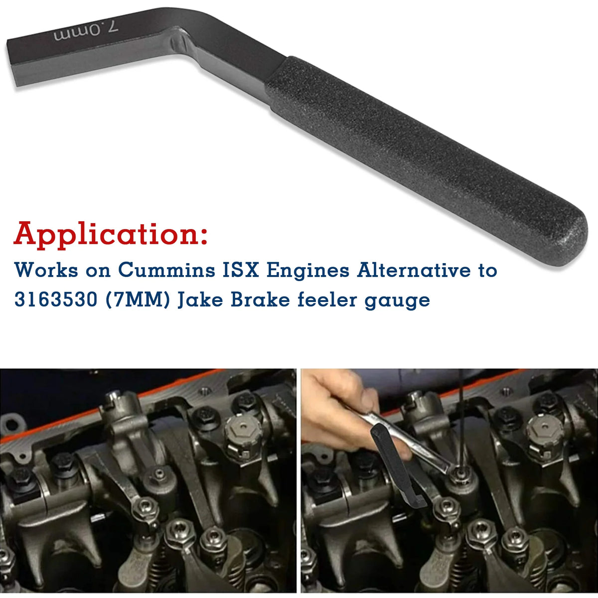 Car Engine Brake Adjustment Precision Non Slip Accessories Works on Cummins ISX Engines to3163530(7MM)Jake Brake Feeler Gauge
