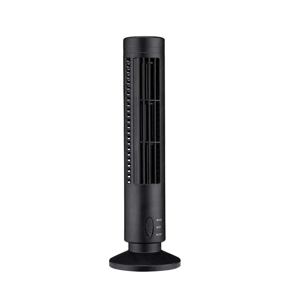 Beznástrojový LED věžový ventilátor s USB napájením a 90° oscilací