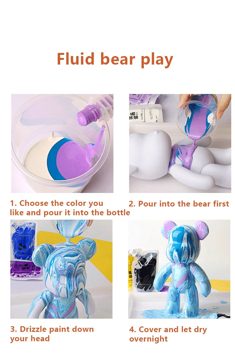 100ml Multi-farvet Flydende Akrylmaling Taske