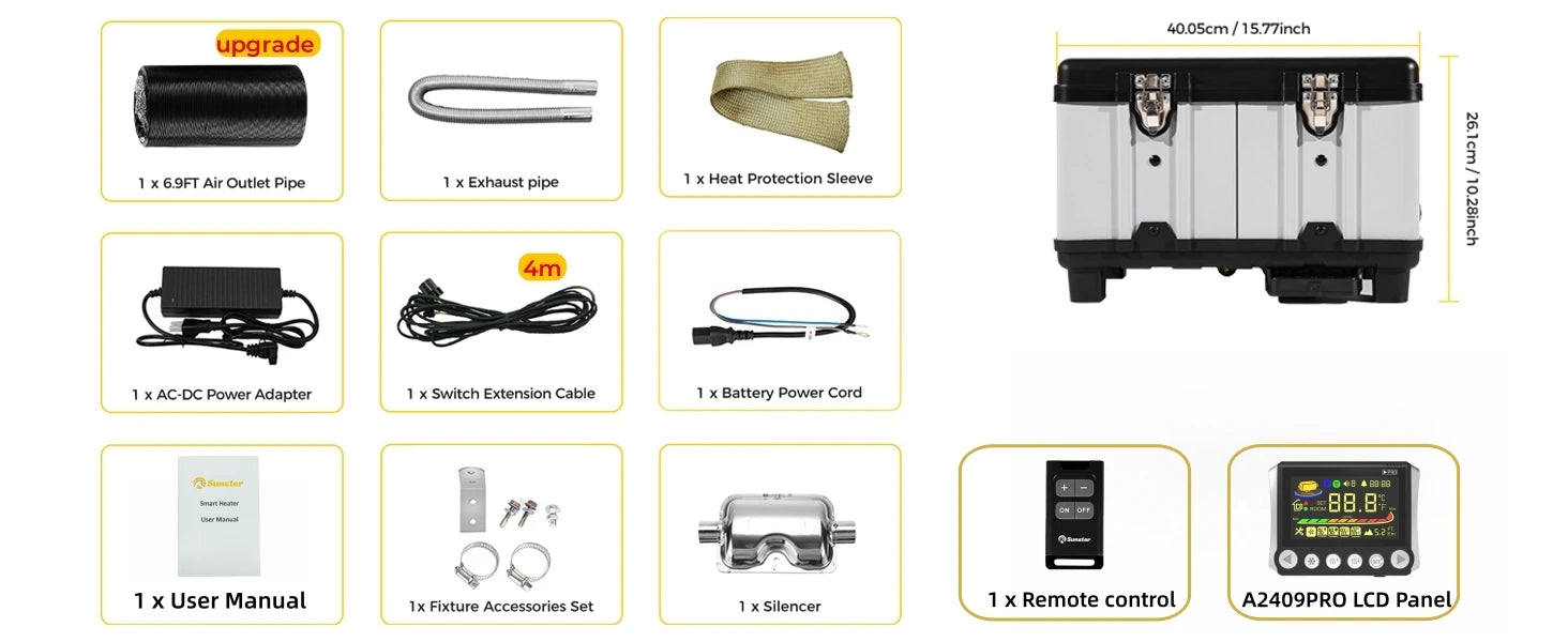 TB10 8KW Alet Kutusu Dizel Hava Isıtıcısı Termostat ve Kablosuz Denetim ile