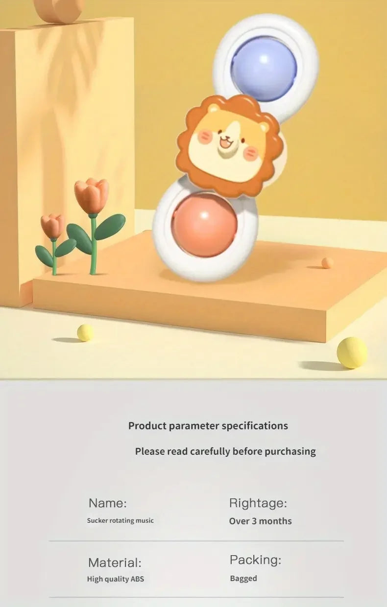 3PCS Suction Cup Spinner Toy for Bath