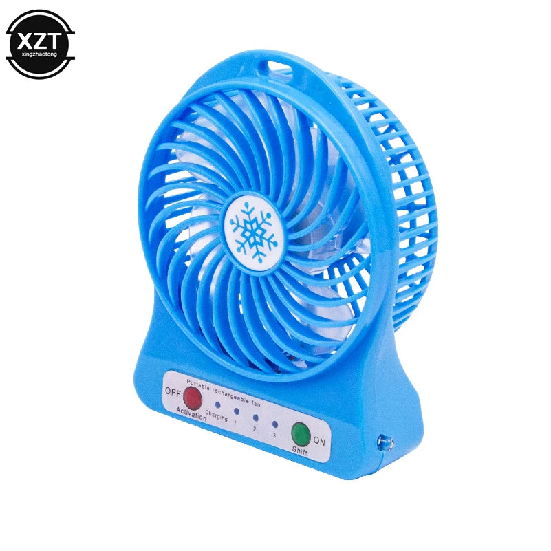 Mini hordozható ventilátor USB újratölthető ventilátor hordozható újratölthető LED-lámpa ventilátor hűtő Mini asztali USB 18650-elem ventilátor hűtés