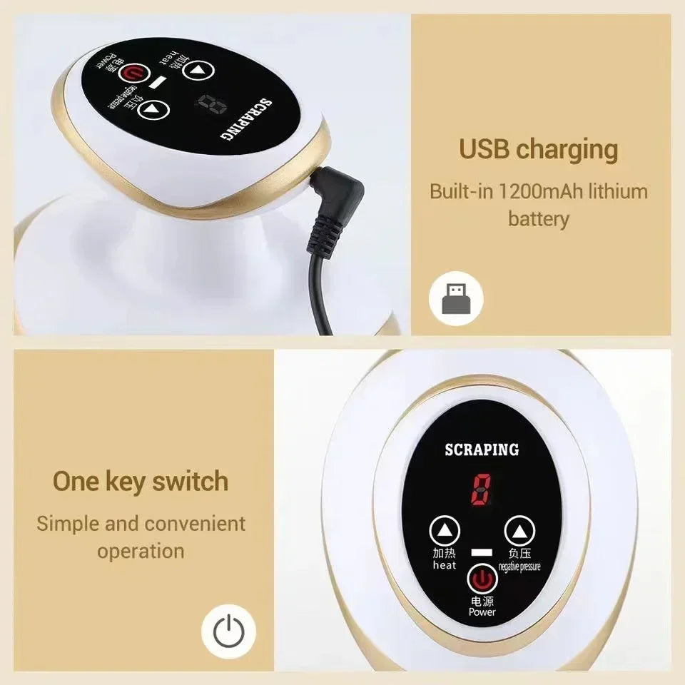 6/9 Gear Negative Pressure Vacuum Suction Cup Body Fat Burner Scraping Massage Home Plug in Electric Cupping Massager 