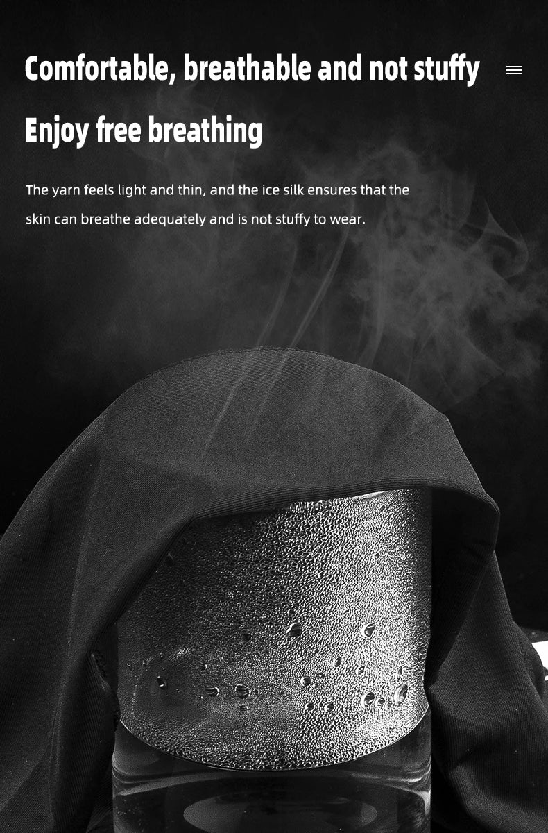 Breathable Ice Silk Motorcycle Face Mask with Eye Holes