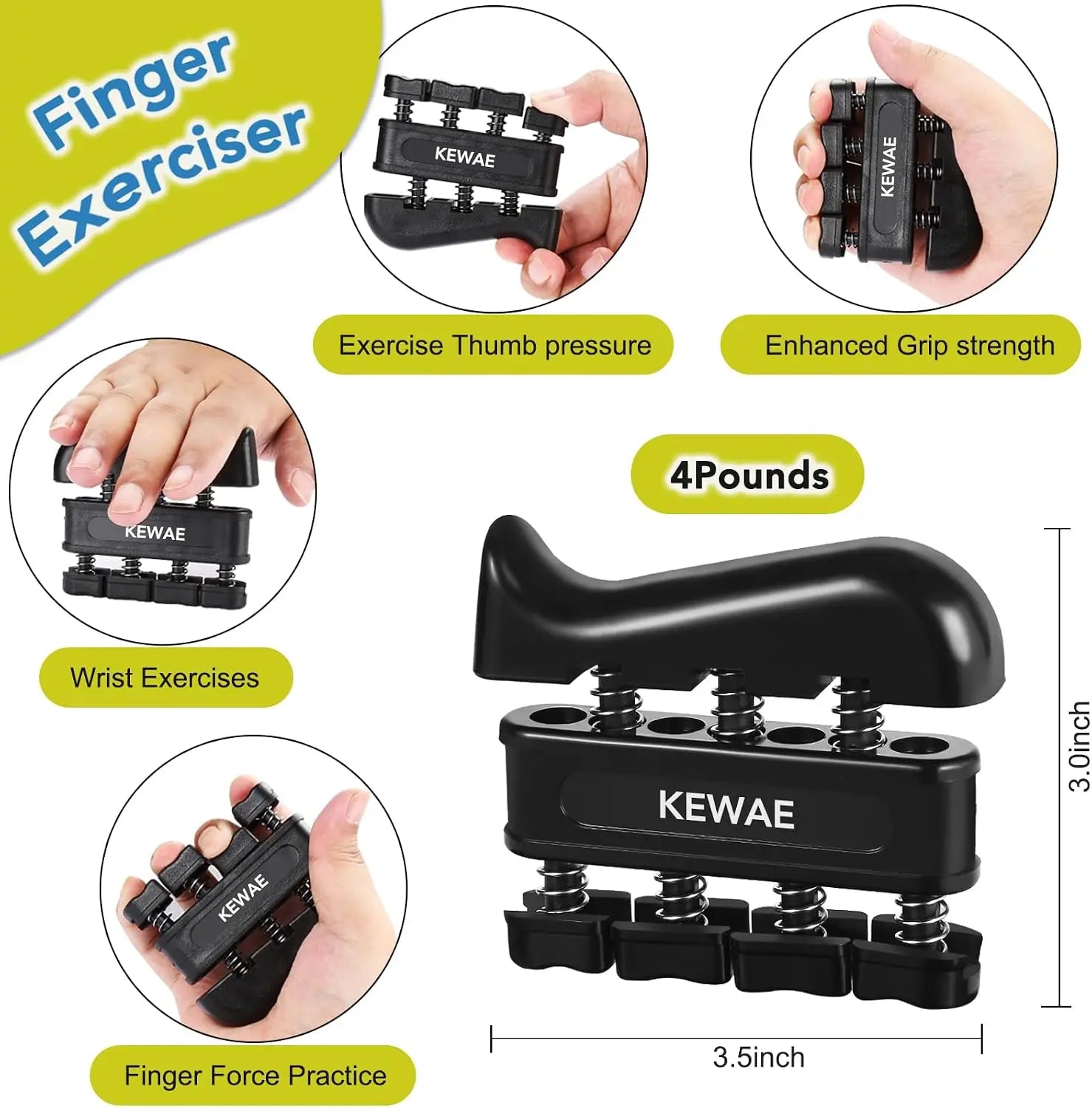 6-Pack Hand Grip Strengthener Kit with Finger Exerciser, Forearm Workout Ring for Muscle Building & Injury Recovery