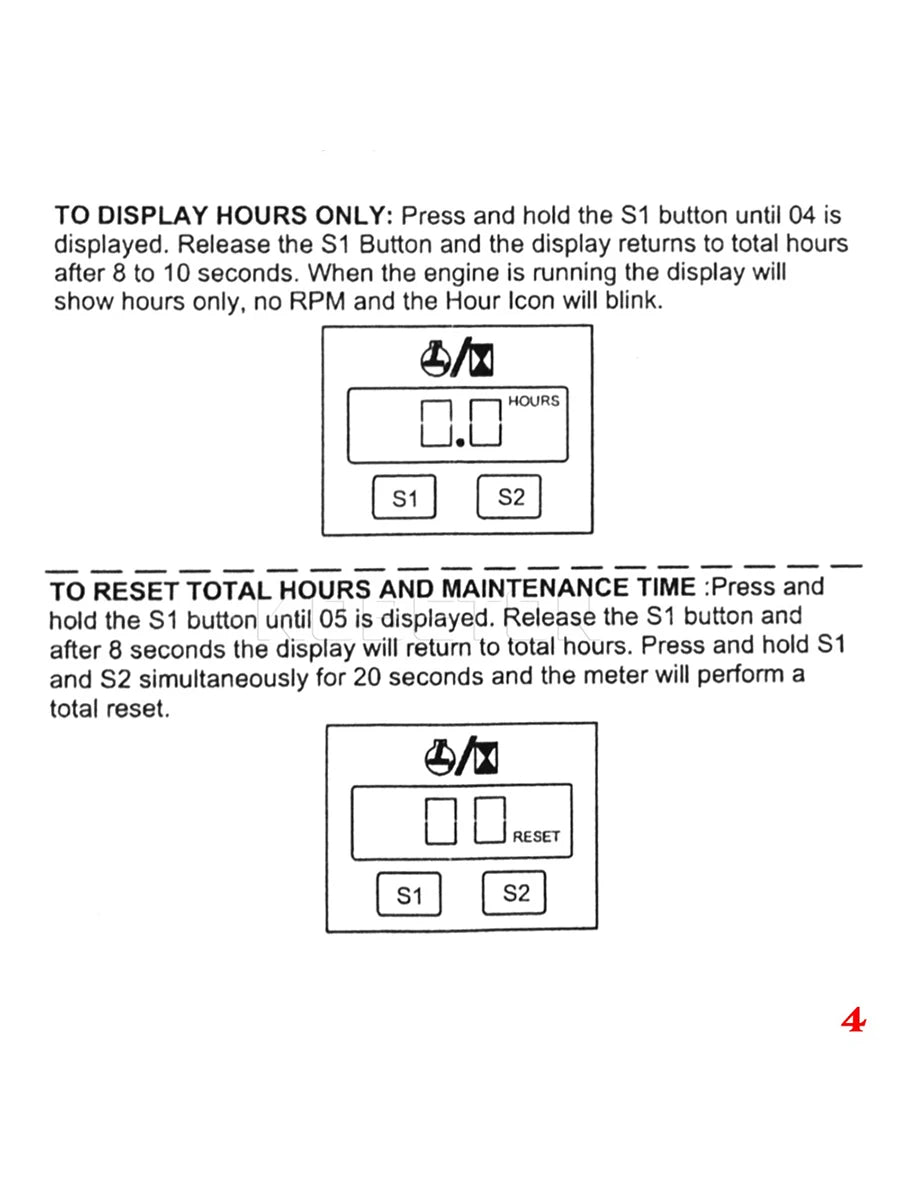 Inductive Engine Tachometer and Hour Meter