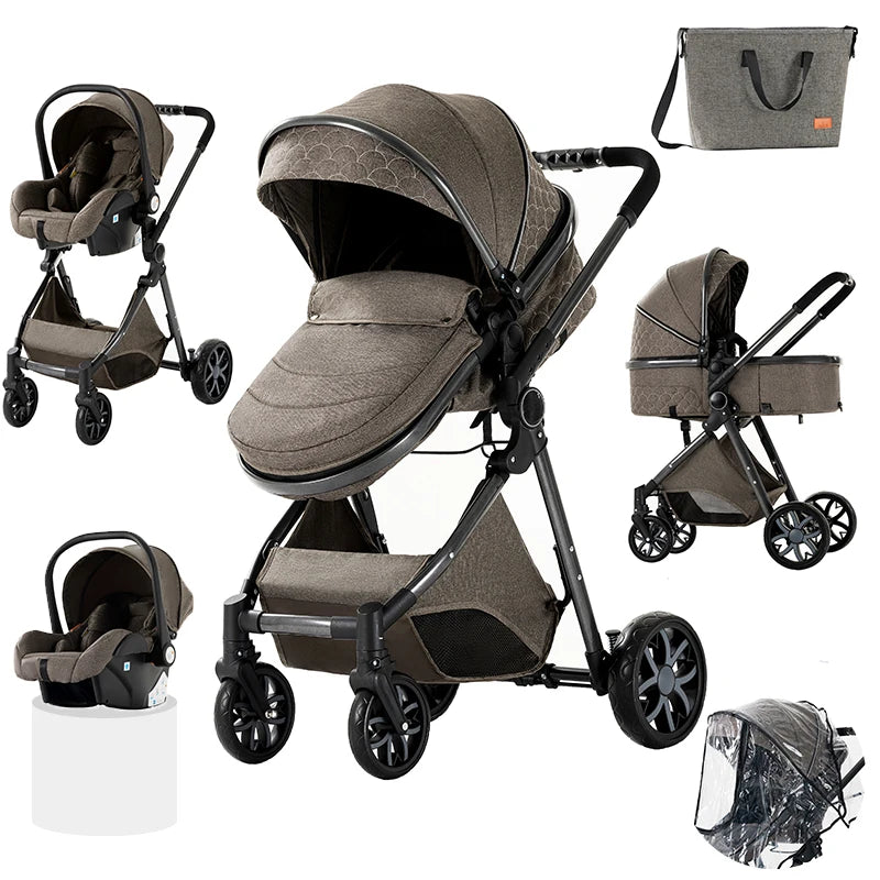 Baby Stroller 3‑in‑1 Lightweight Multifunction Carriage for Newborns