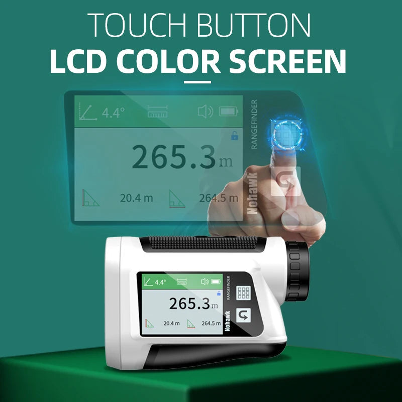 NOHAWK Golf Laser Rangefinder USB Rechargeable with Slope Compensation For Golfer Range Finder Hunting Monocular 